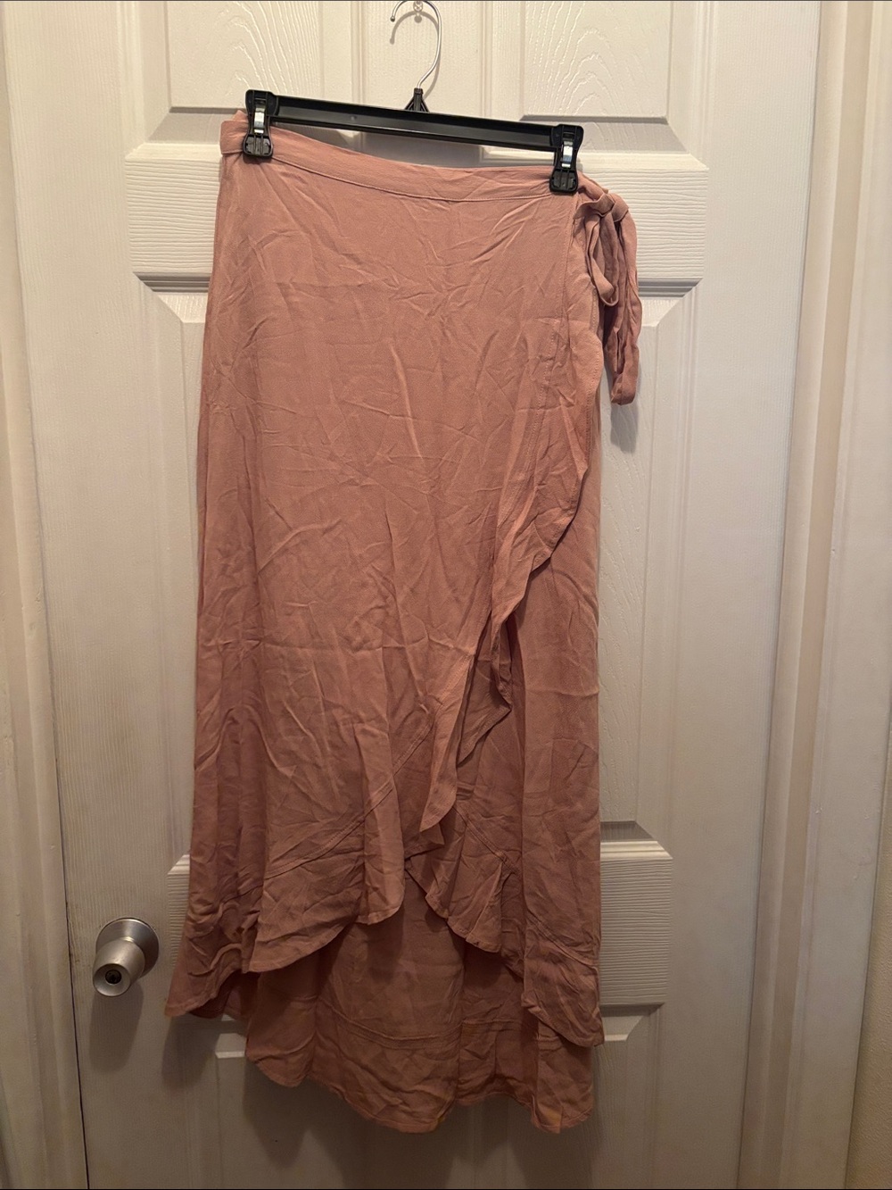 Solemio Dusty Rose High-Low Wrap Skirt